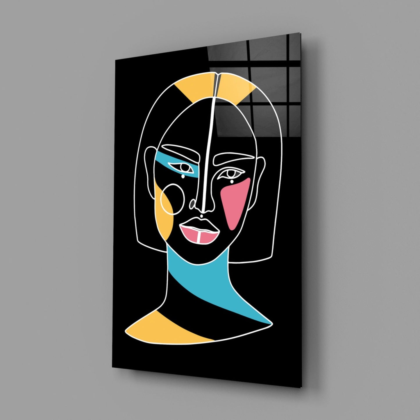 Insigneart USA Insigneart USA Abstract Colorful Portrait Glass Wall Art