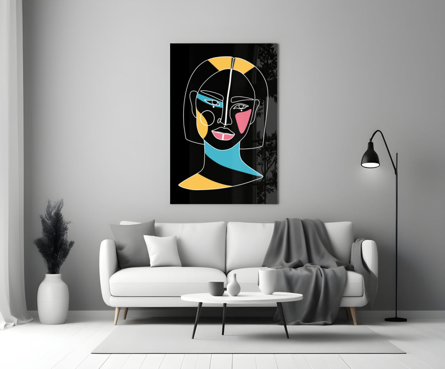 Insigneart USA Insigneart USA Abstract Colorful Portrait Glass Wall Art