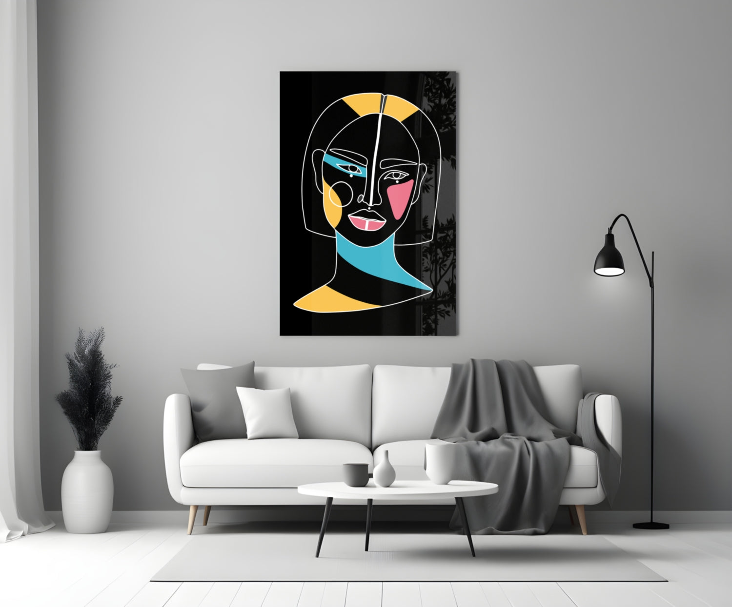 Insigneart USA Insigneart USA Abstract Colorful Portrait Glass Wall Art