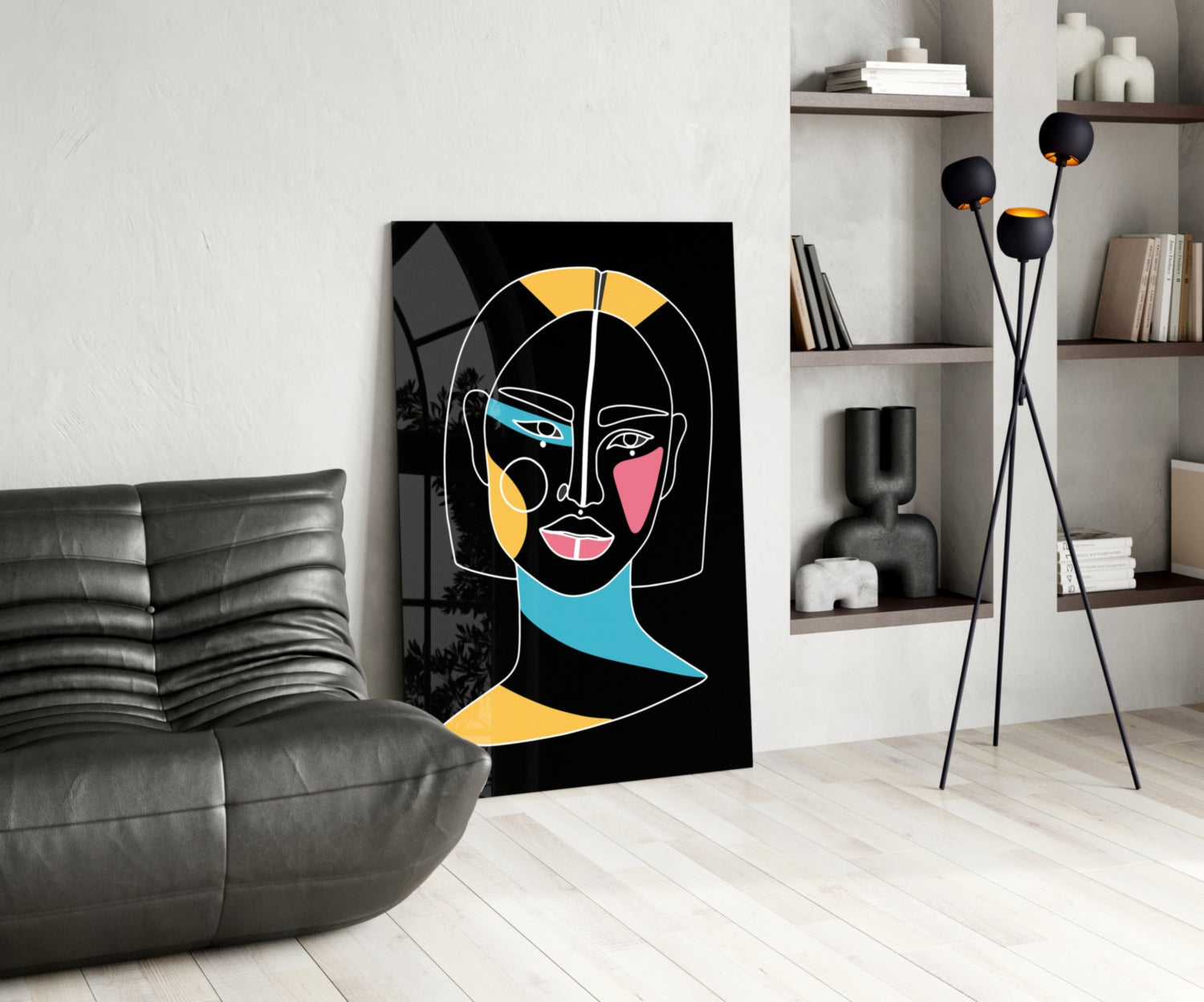 Insigneart USA Insigneart USA Abstract Colorful Portrait Glass Wall Art