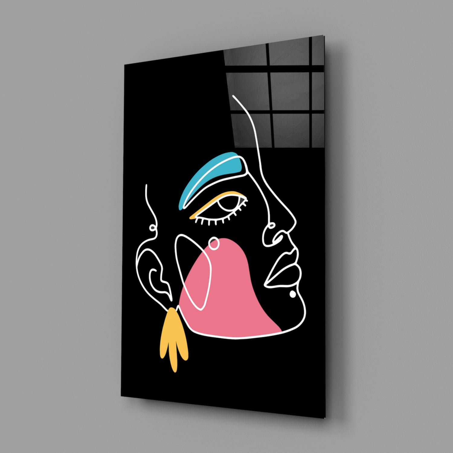 Insigneart USA Insigneart USA Abstract Colorful Portrait Glass Wall Art