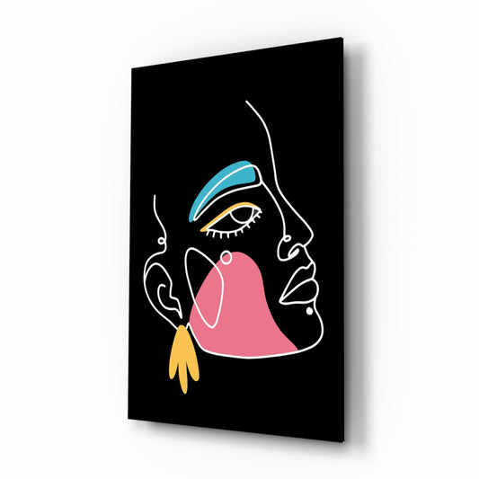 Insigneart USA Insigneart USA Abstract Colorful Portrait Glass Wall Art