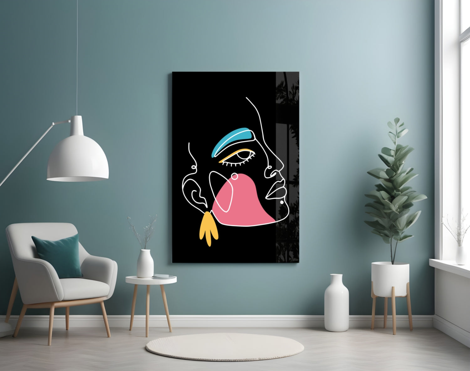 Insigneart USA Insigneart USA Abstract Colorful Portrait Glass Wall Art