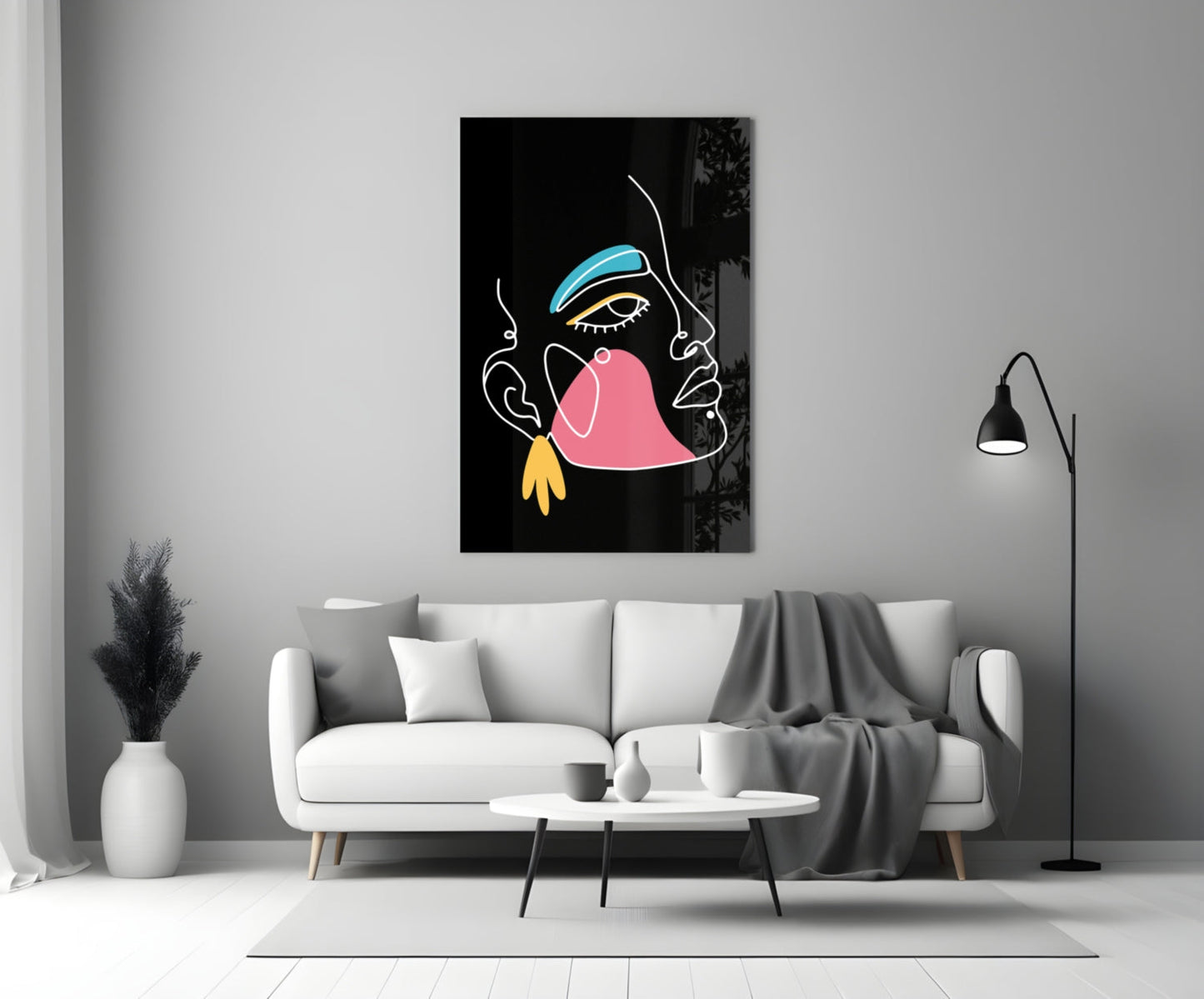 Insigneart USA Insigneart USA Abstract Colorful Portrait Glass Wall Art