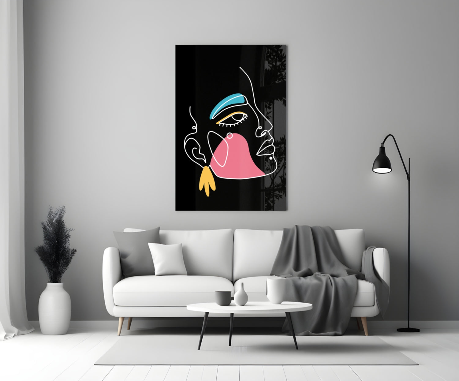 Insigneart USA Insigneart USA Abstract Colorful Portrait Glass Wall Art