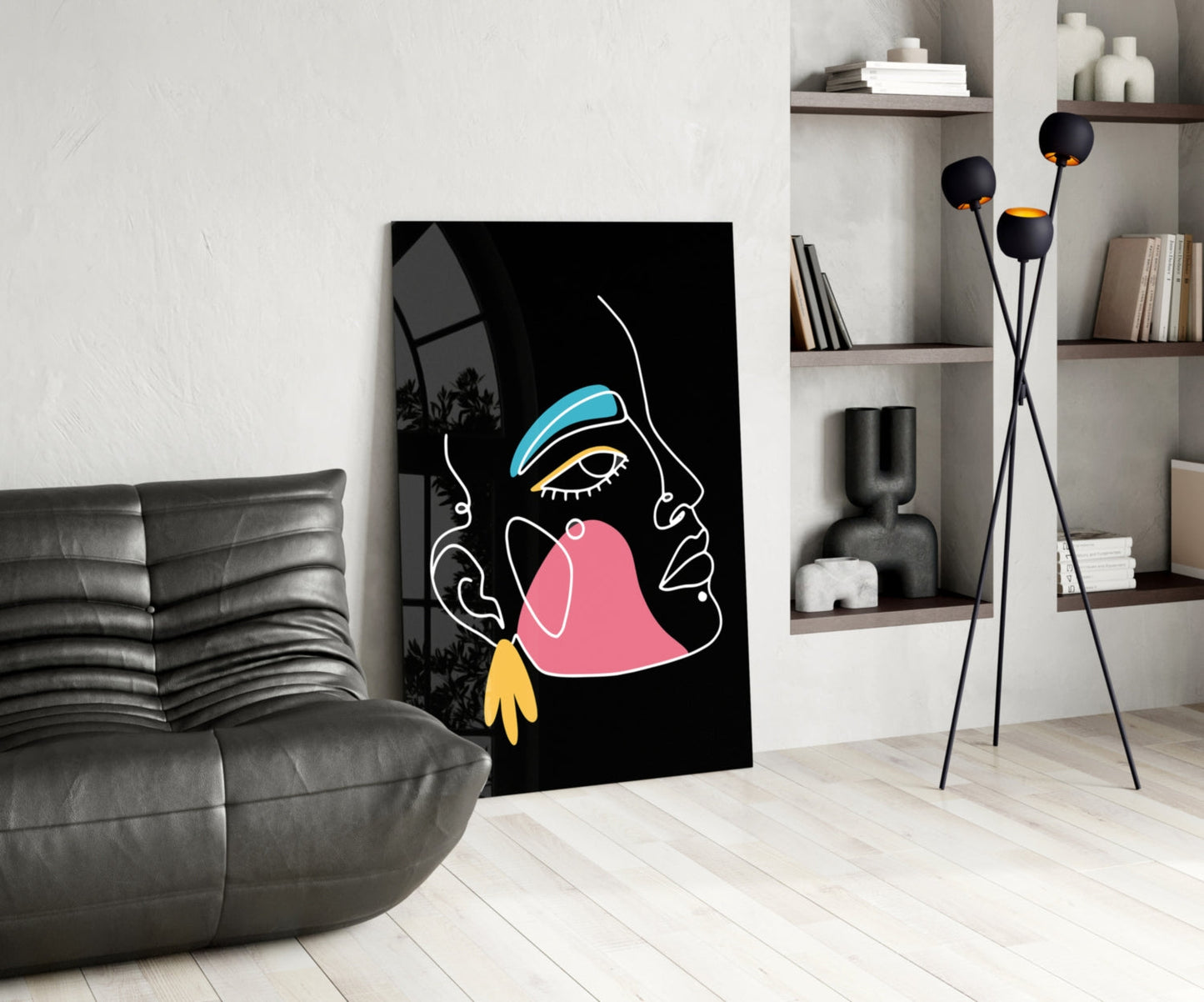 Insigneart USA Insigneart USA Abstract Colorful Portrait Glass Wall Art