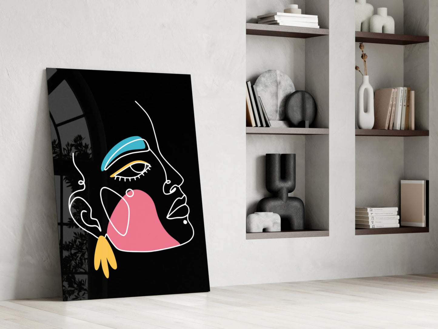 Insigneart USA Insigneart USA Abstract Colorful Portrait Glass Wall Art