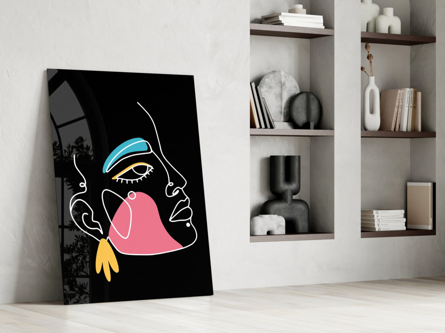 Insigneart USA Insigneart USA Abstract Colorful Portrait Glass Wall Art