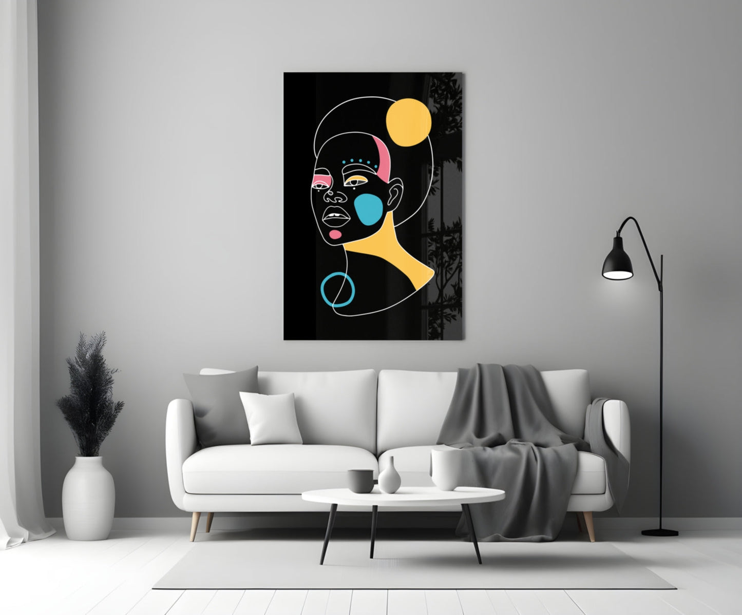 Insigneart USA Insigneart USA Abstract Colorful Portrait Glass Wall Art