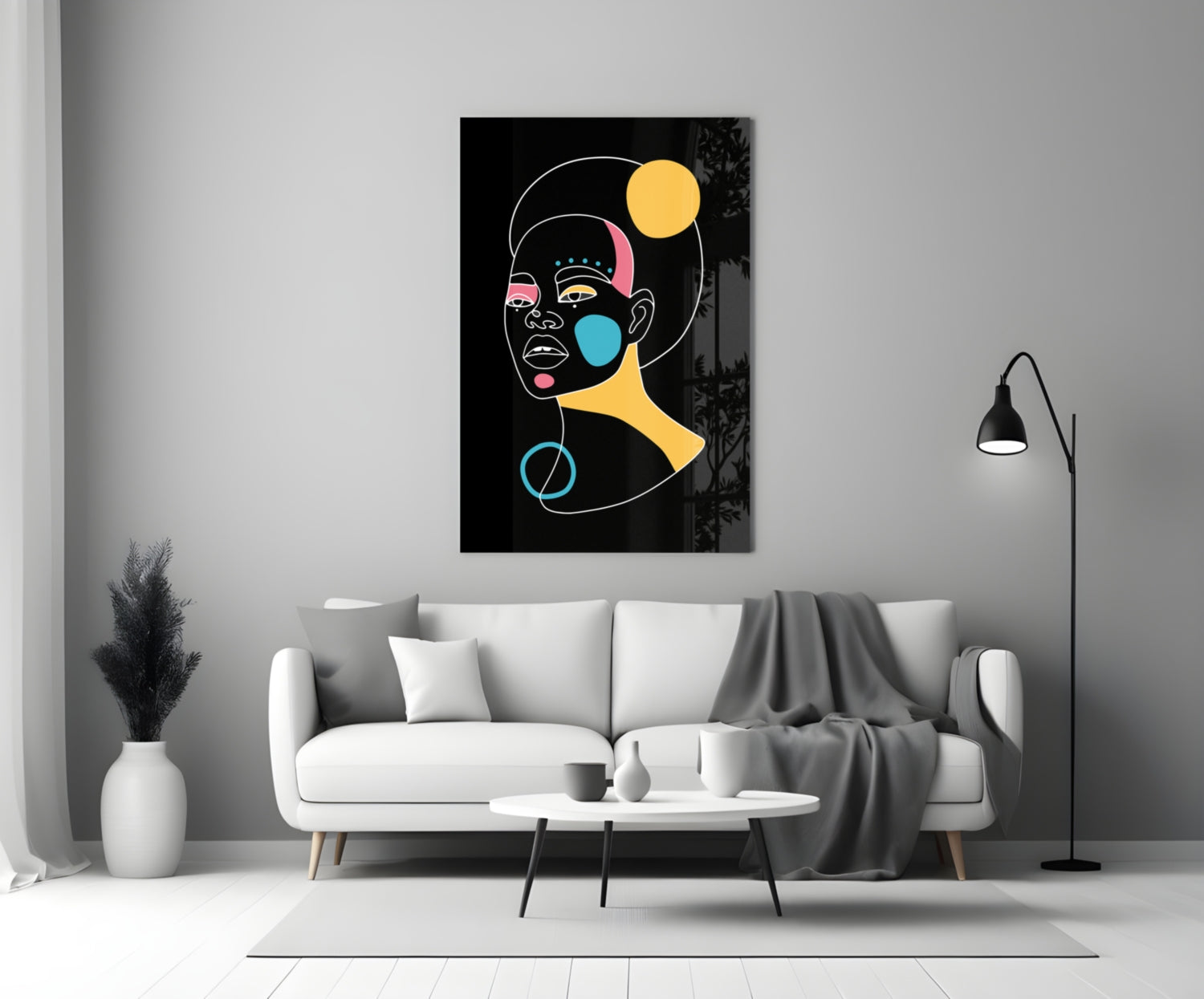 Insigneart USA Insigneart USA Abstract Colorful Portrait Glass Wall Art