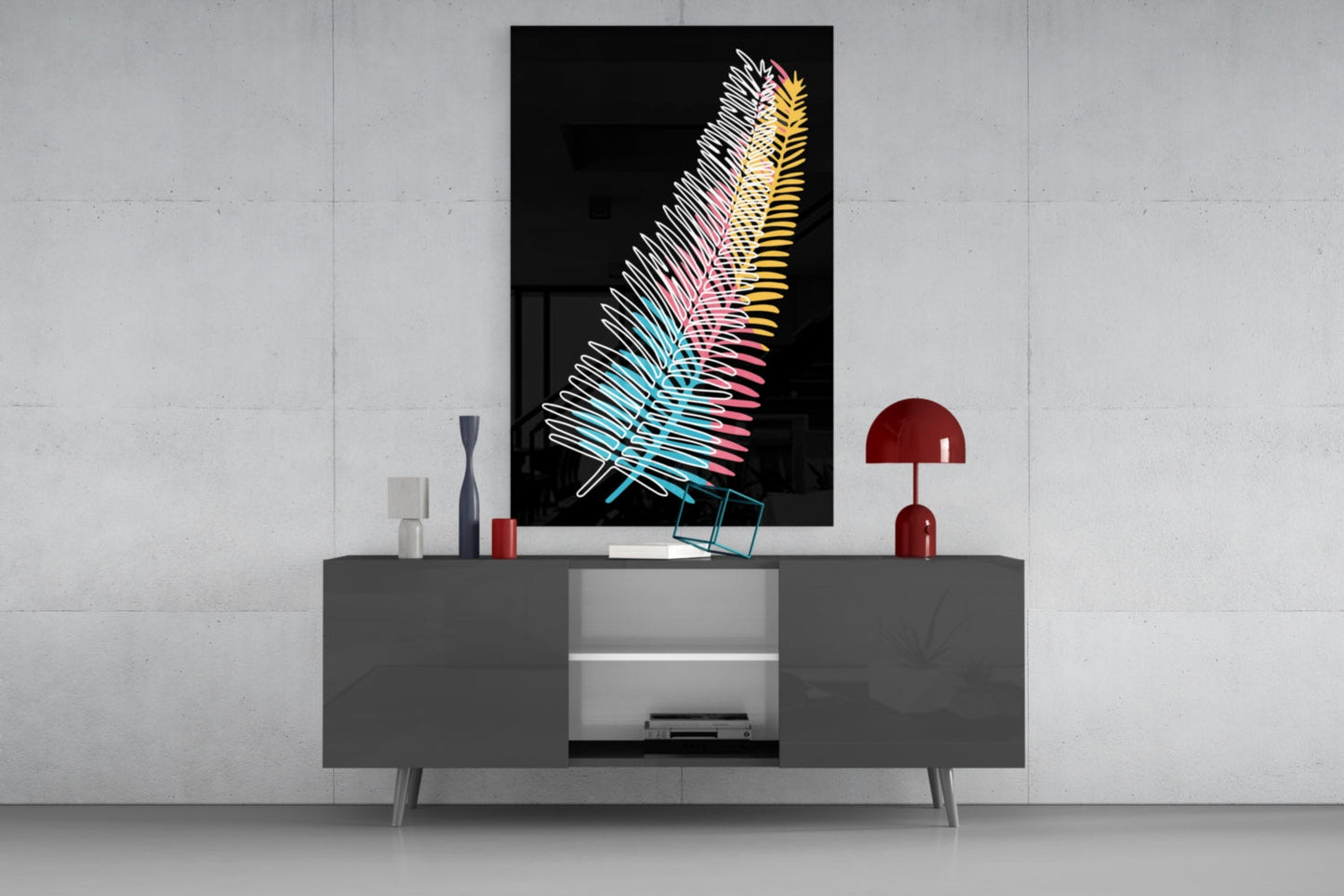 Insigneart USA Insigneart USA Colorful Fern Glass Wall Art