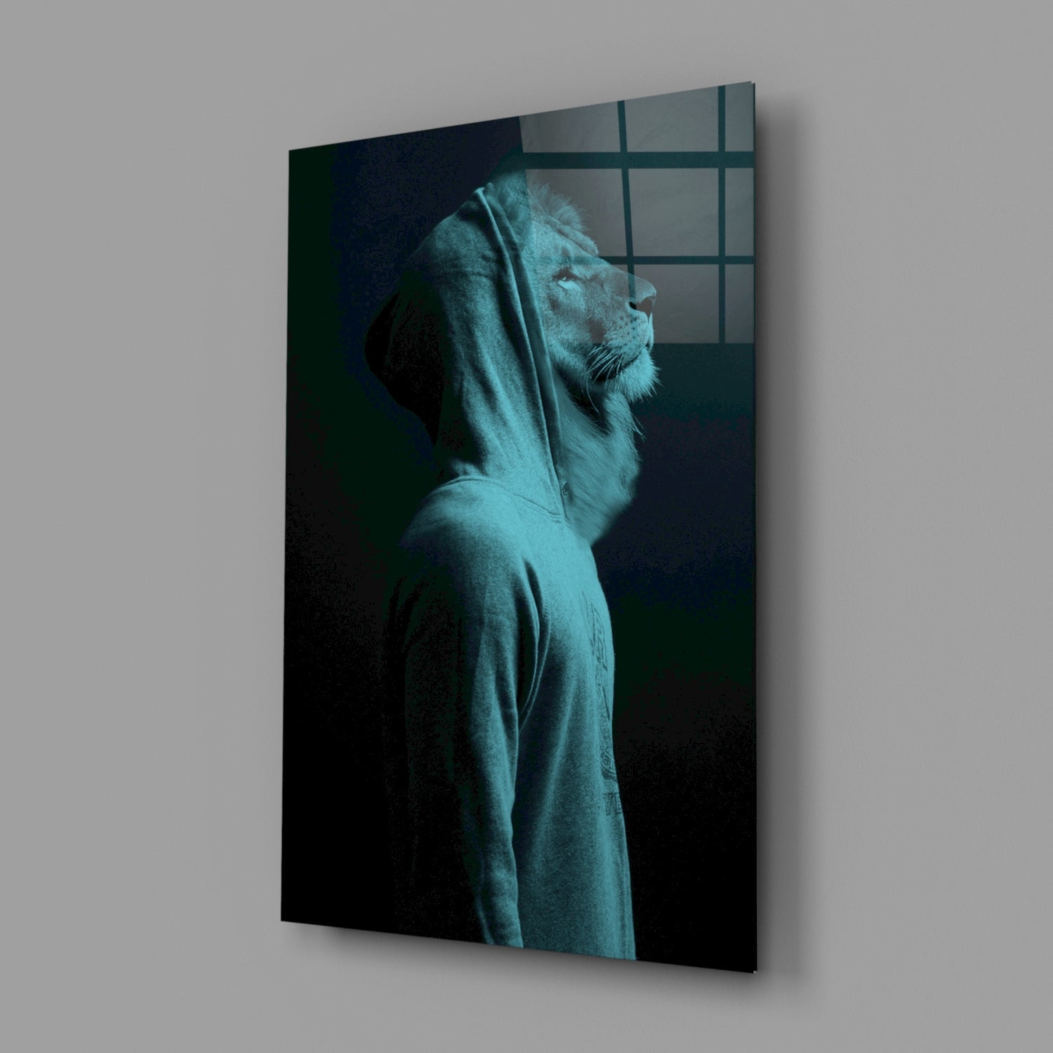 Insigneart USA Insigneart USA Blue Lion Head Glass Wall Art
