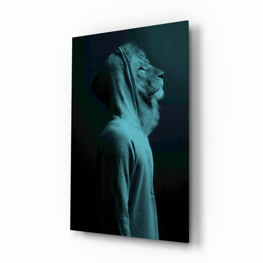 Insigneart USA Insigneart USA Blue Lion Head Glass Wall Art
