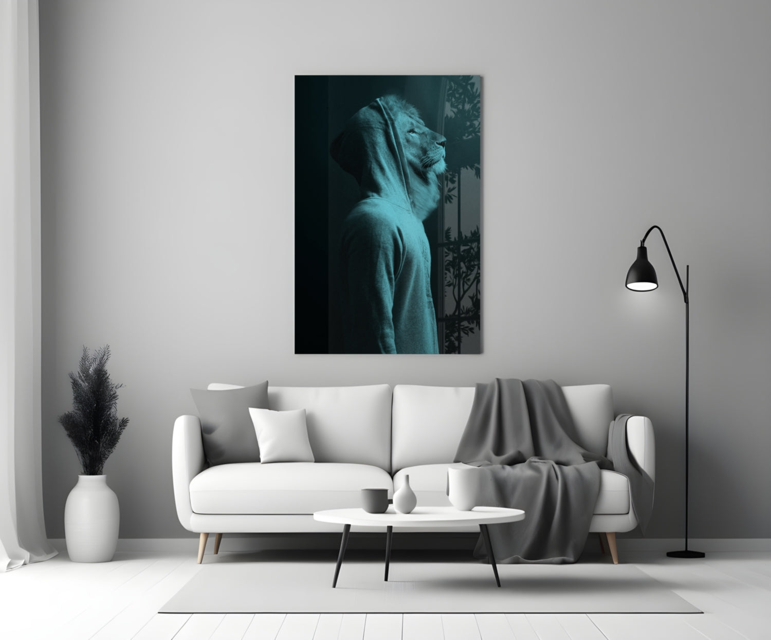 Insigneart USA Insigneart USA Blue Lion Head Glass Wall Art