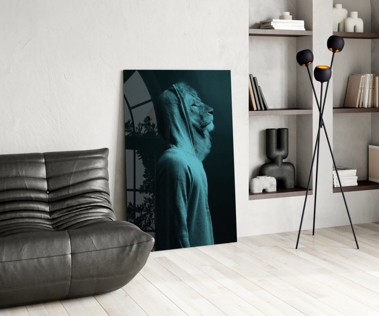 Insigneart USA Insigneart USA Blue Lion Head Glass Wall Art