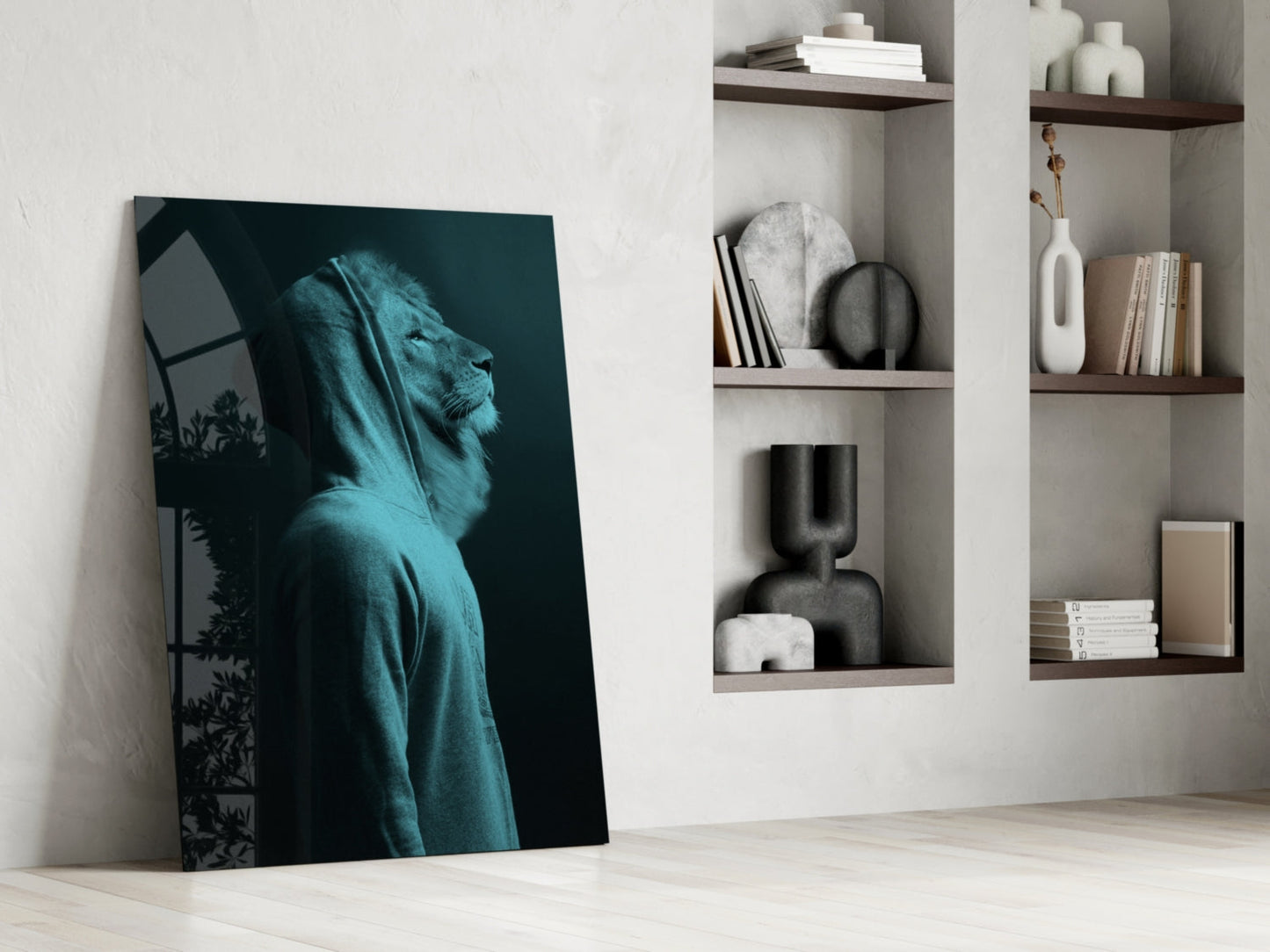 Insigneart USA Insigneart USA Blue Lion Head Glass Wall Art