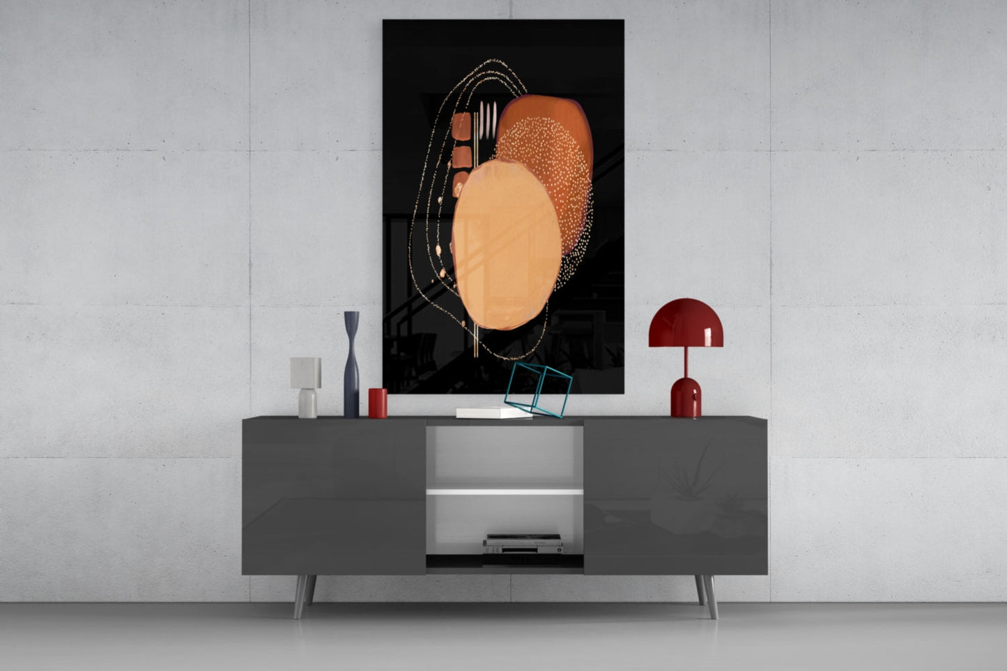 Insigneart USA Insigneart USA Abstract Black Glass Wall Art