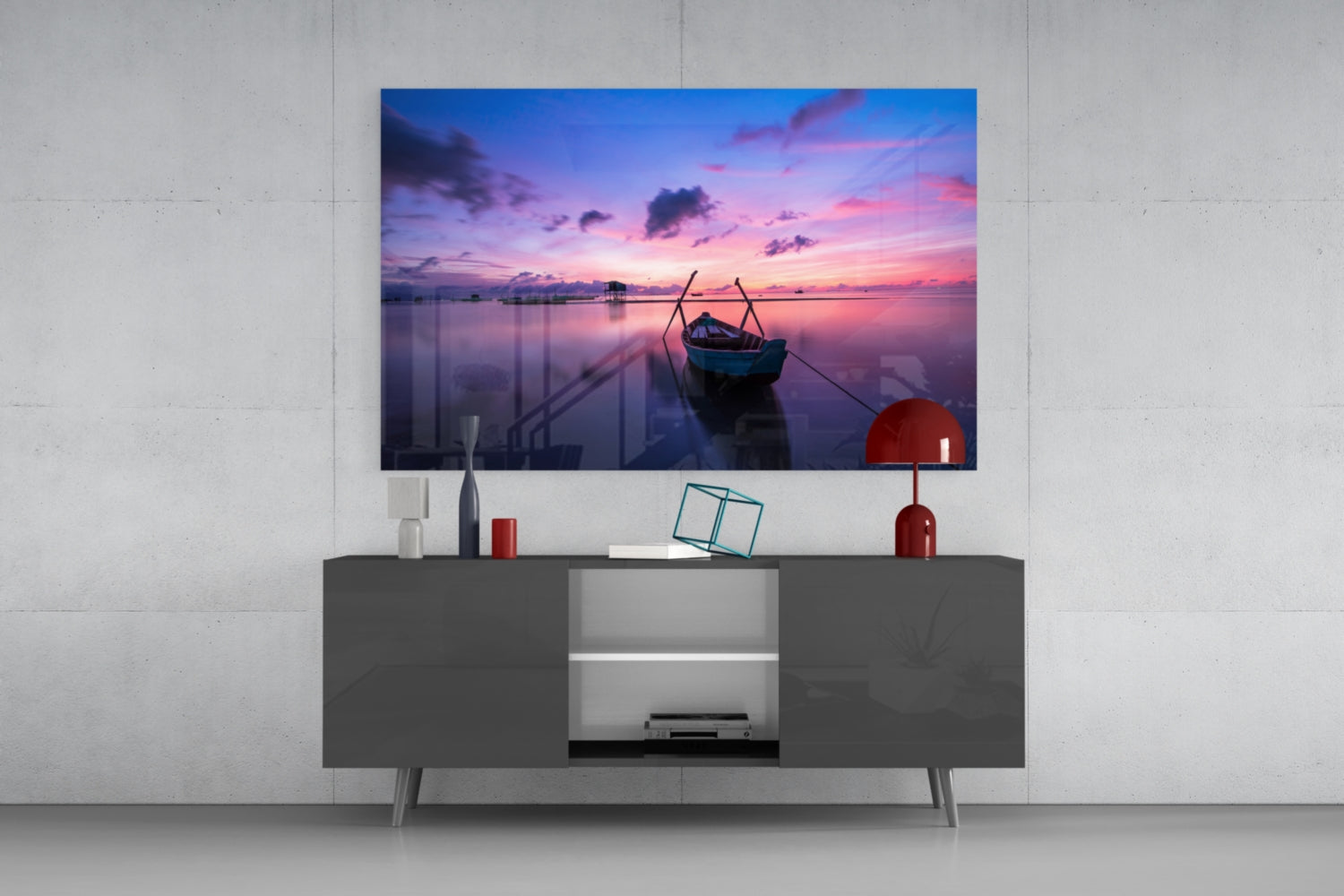 Insigneart USA Insigneart USA Sunset on the Boat Glass Wall Art