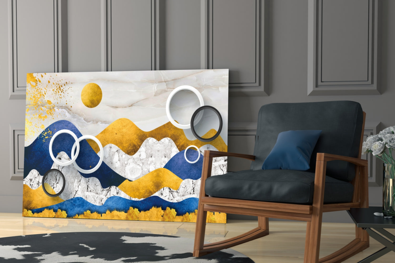 Insigneart USA Insigneart USA Colorful Mountains Glass Wall Art
