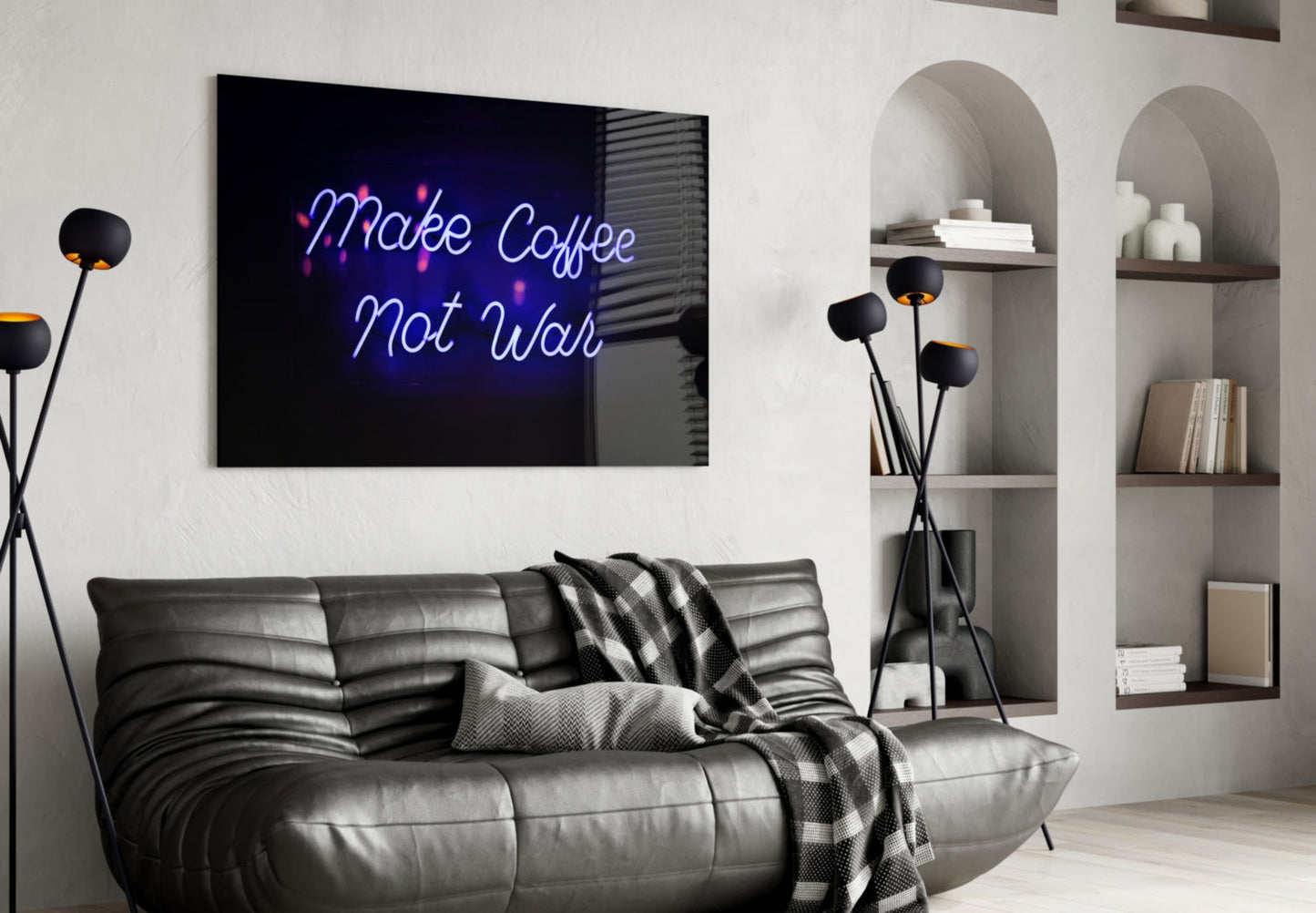 Insigneart USA Insigneart USA “Make Coffee not War” Glass Wall Art