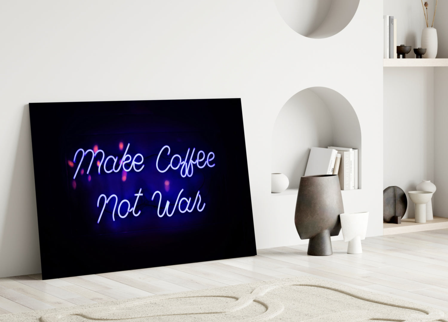 Insigneart USA Insigneart USA “Make Coffee not War” Glass Wall Art