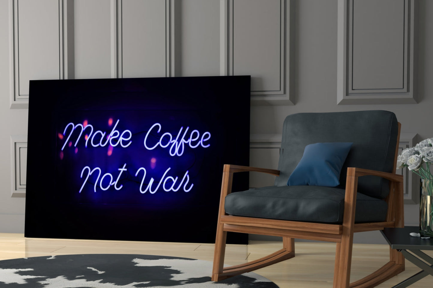 Insigneart USA Insigneart USA “Make Coffee not War” Glass Wall Art