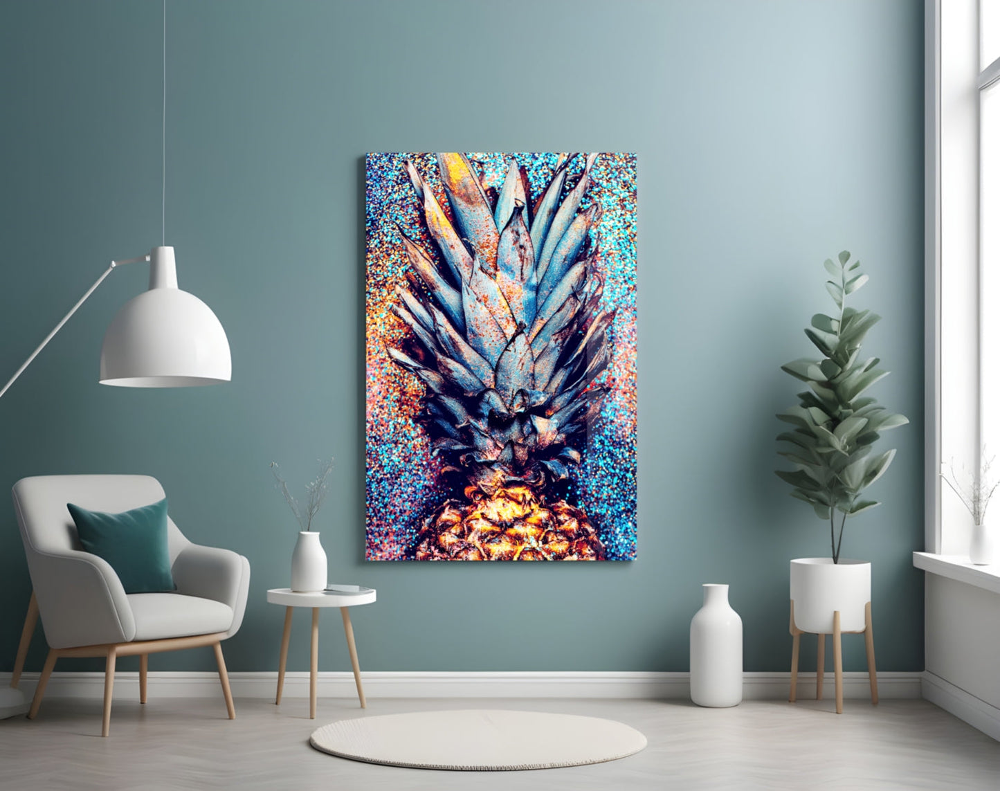 Insigneart USA Insigneart USA Colored Pineapple Glass Wall Art