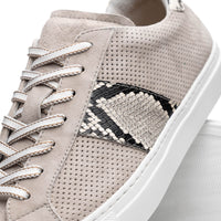 Zelli Italia 66-100-GRY OLYMPIAS Genuine Python and Italian Sueded Goatskin, Grey