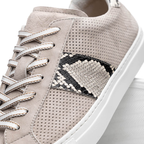 Zelli Italia 66-100-GRY OLYMPIAS Genuine Python and Italian Sueded Goatskin, Grey