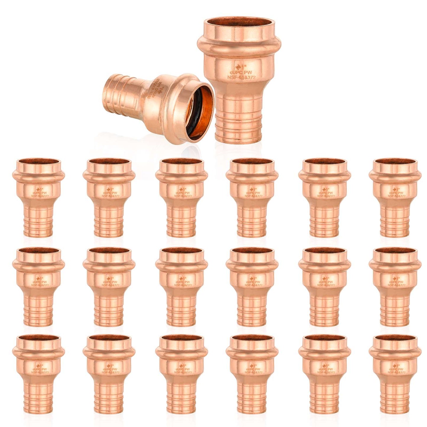 30 Pcs 1" Press Copper x 1" PEX Crimp Adapter (Lead Free)