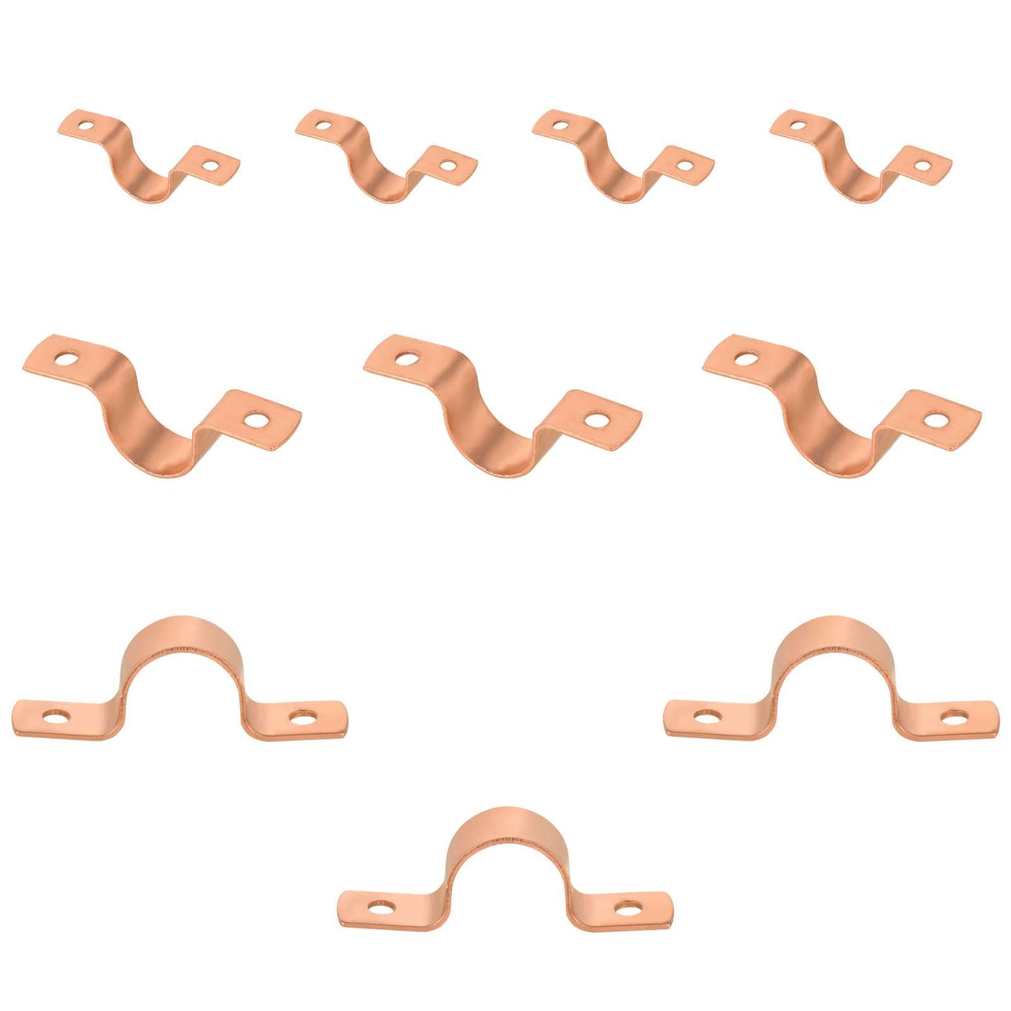 10 Pcs 1-1/4" Copper Pipe Straps, Two Hole at Wholesale Price