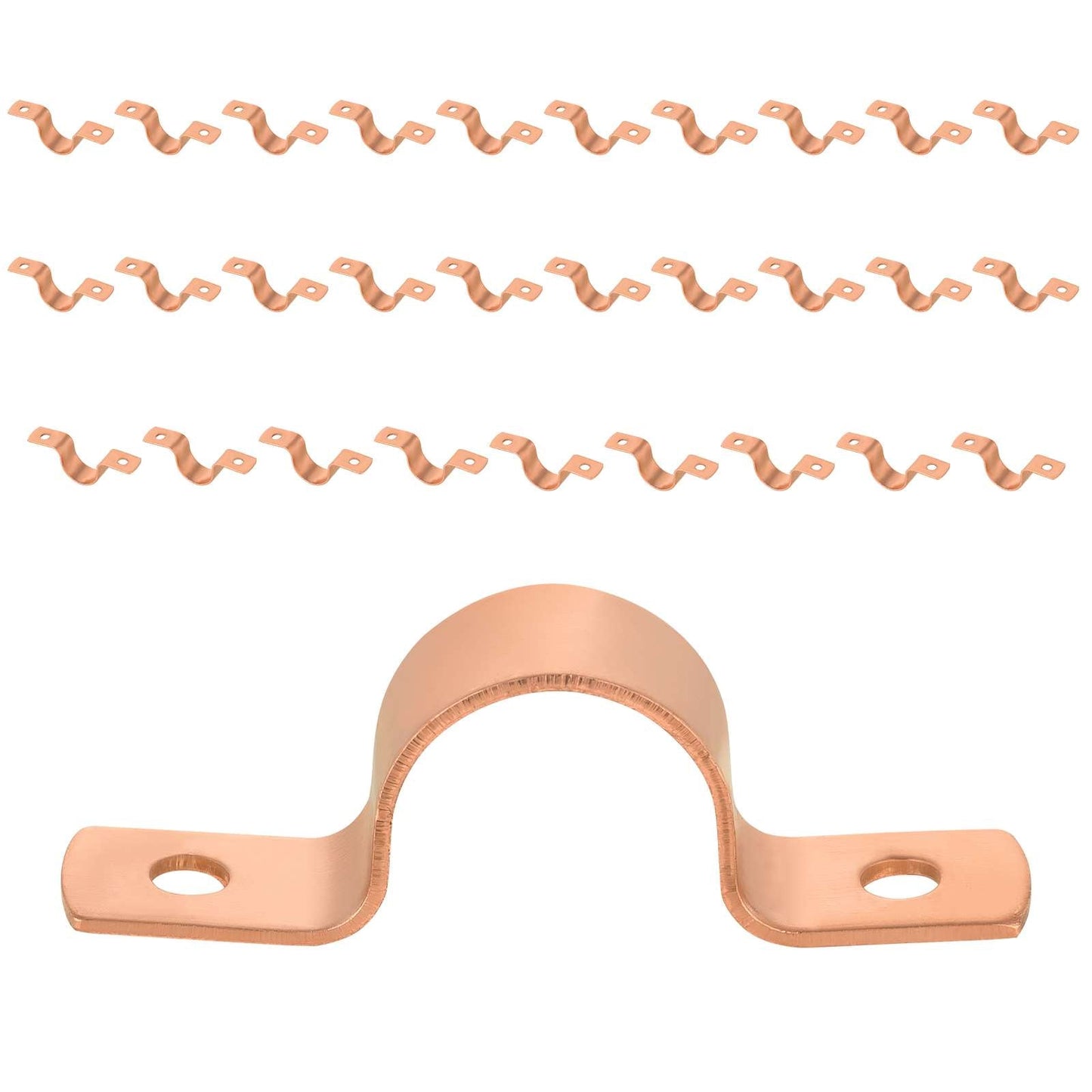 Pro 30 Pack 3/4" Copper Pipe Straps, Two Hole
