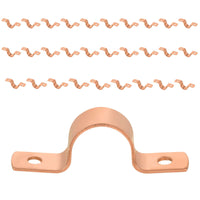 Pro 30 Pack 3/4" Copper Pipe Straps, Two Hole Plumbingsell