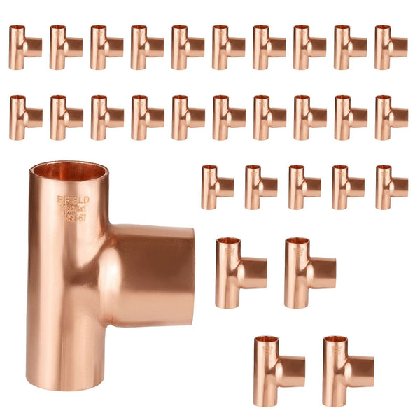 30 Pcs 3/4" X 3/4" X 1" Copper Reducing Tee at Wholesale Price