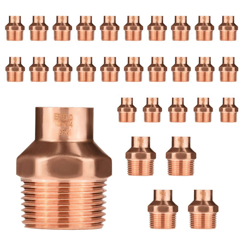 30 Pcs 1/2" C x 3/4" MNPT Copper Male Adapter at Wholesale Price