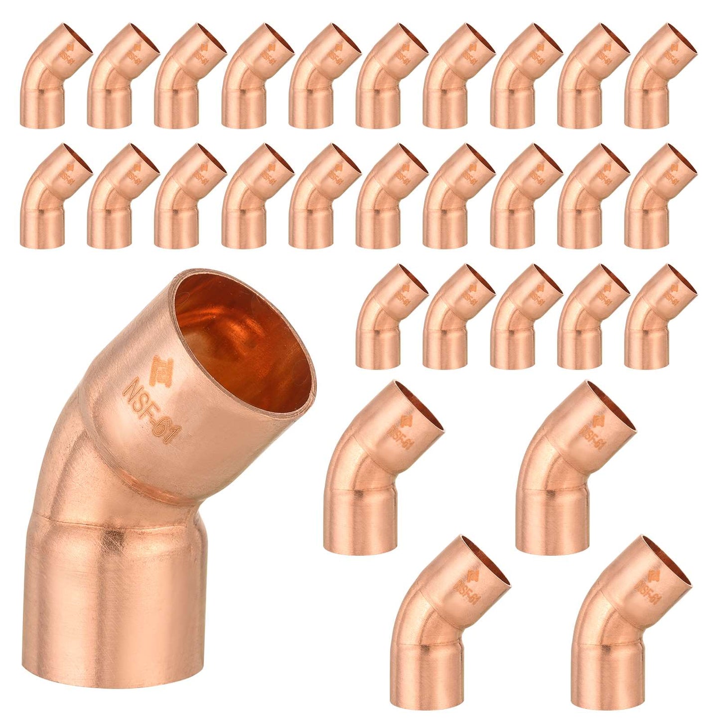 30 Pcs 1-1/4" 45º Copper Elbow at Wholesale Price