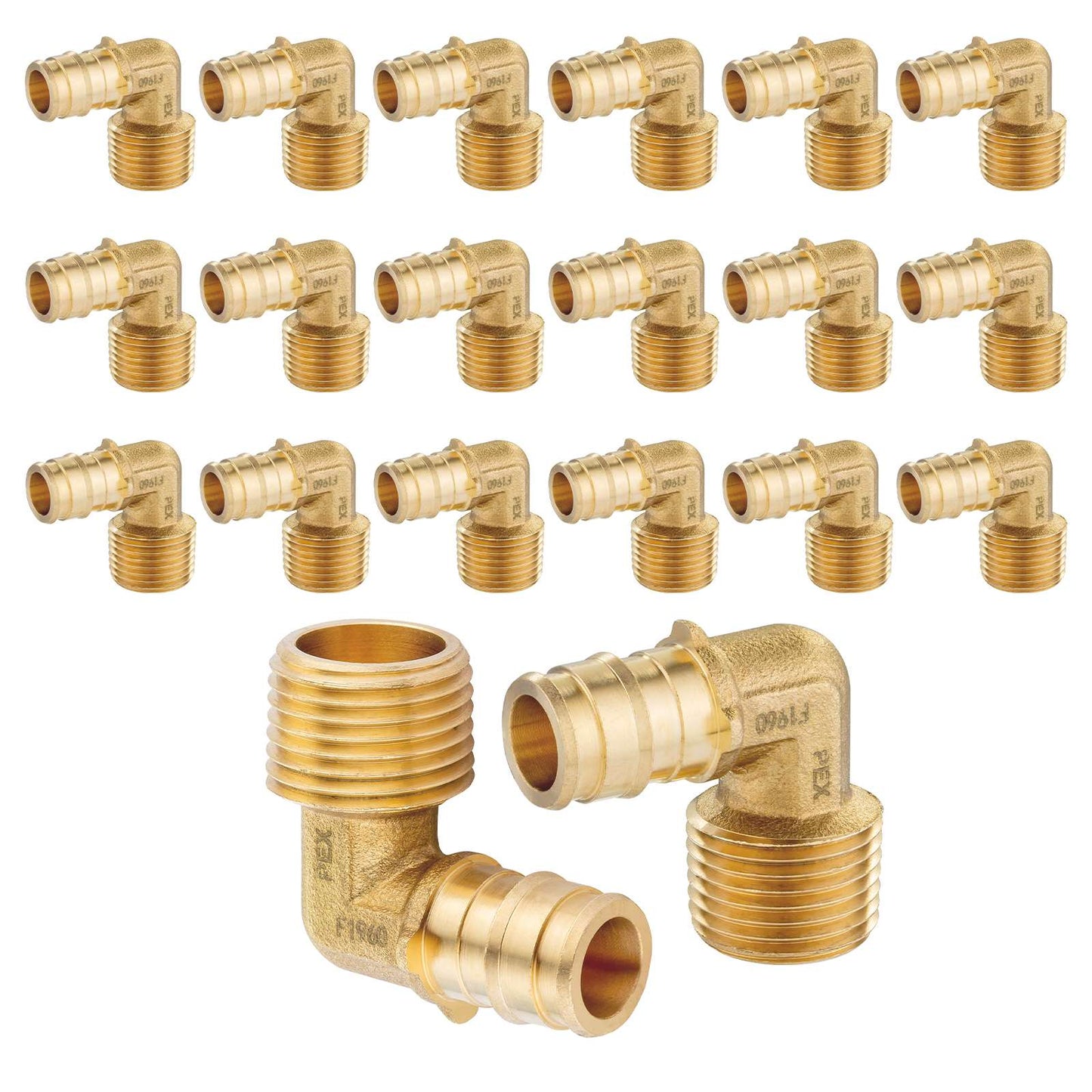 30 Pcs PEX A Expansion 1/2" PEX x 1/2" Male NPT Elbow Wholesale