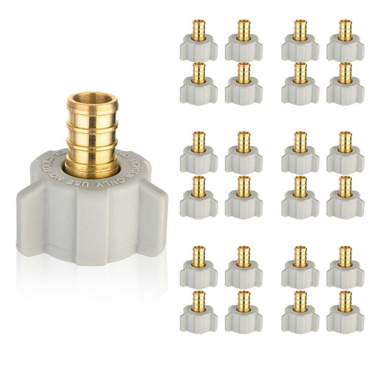 30 Pcs PEX-B Crimp 1/2" x 1/2" Female NPT Swivel Adapter (Lead Free)
