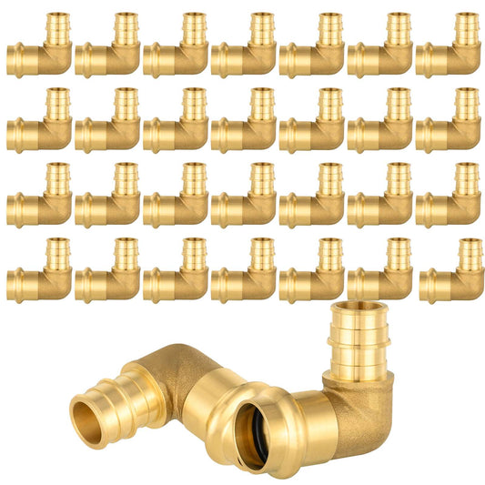 30 Pcs 3/4" Press x 3/4" PEX Expansion Brass Elbow (Lead Free)