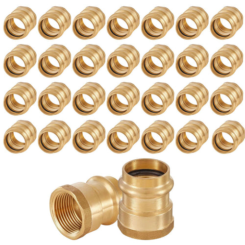 30 Pcs 3/4" Press x 3/4" Female Brass Adapter (Lead Free)