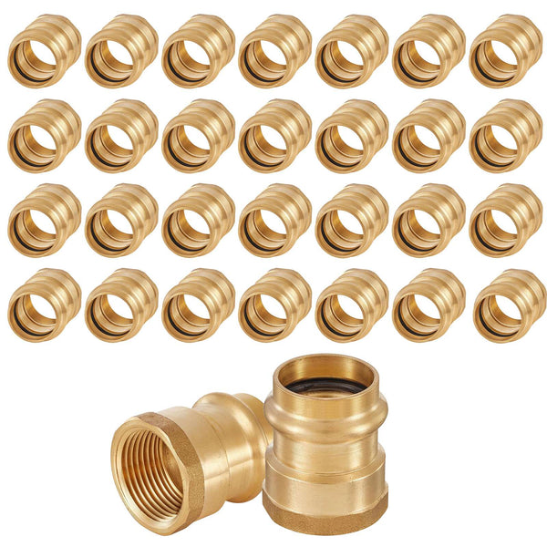30 Pcs 3/4" Press x 3/4" Female Brass Adapter (Lead Free)