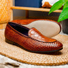 Zelli Italia 11-620-CGN PALIO Genuine Crocodile and Calfskin Basketweave Slip On,