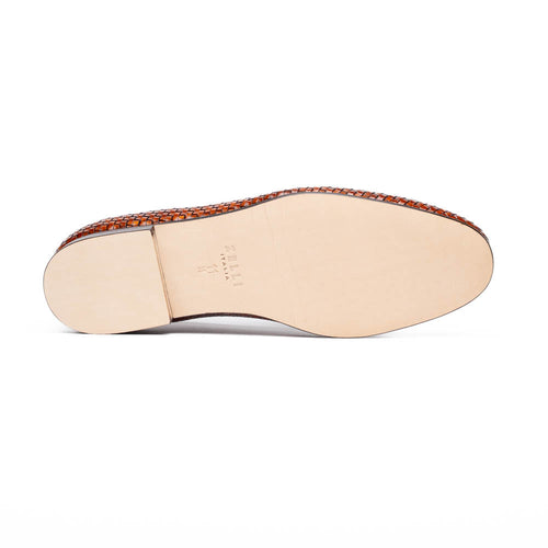 Zelli Italia 11-620-CGN PALIO Genuine Crocodile and Calfskin Basketweave Slip On,