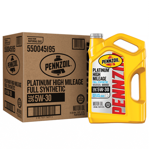 Pennzoil Platinum High Mileage Full Synthetic 5W-30 Motor Oil, 5 Quart (3 Pack) EasyOptionXY LLC