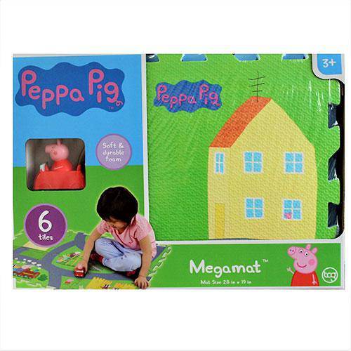 ToyShnip ToyShnip Peppa Pig - 6 Tiles 28 x 19 Inch Mega Floor Mat with Vehicle – EzBuyCo