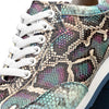 Zelli Italia 65-215-BLU PERI Python Embossed Italian Calfskin Sneakers, Marine Blue