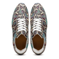 Zelli Italia 65-215-BLU PERI Python Embossed Italian Calfskin Sneakers, Marine Blue