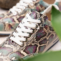 Zelli Italia 65-215-BLU PERI Python Embossed Italian Calfskin Sneakers, Marine Blue