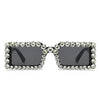 Retro Fashion Diamond Embedded Square Frame Sunglasses HTO Apparel
