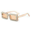 Retro Fashion Diamond Embedded Square Frame Sunglasses HTO Apparel